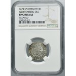 Silesia, Duchy of Oels, Silvius II Friedrich, 3 Kreuzer Oels 1674 SP - NGC UNC DETAILS