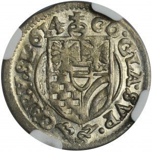 Silesia, Duchy of Münsterberg-Oels, Karl II, 3 Kreuzer Oels 1614 - NGC MS63