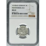 Silesia, Duchy of Münsterberg-Oels, Karl II, 3 Kreuzer Oels 1614 - NGC MS63