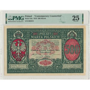 500 marek 1919 - Dyrekcja - PMG 25 - Bez wartości