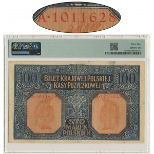 100 marek 1916 - Jenerał - 7 cyfr - PMG 35 - naturalny