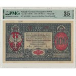 100 marek 1916 - Jenerał - 7 cyfr - PMG 35 - naturalny