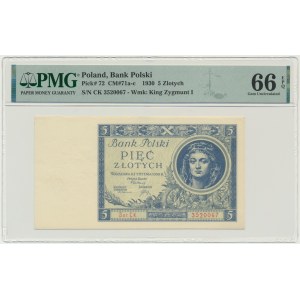 5 złotych 1930 - Ser.CK. - PMG 66 EPQ