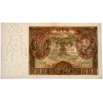 100 złotych 1932 - Ser.AO. - znw. kreski na dole - PMG 65 EPQ - rzadki w takim stanie
