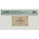 50 Pfennig 1940 - red numerator - PMG 58 - serial number starts with 9