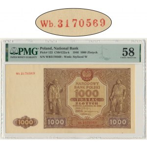 1.000 złotych 1946 - Wb. - PMG 58 - SERIA ZASTĘPCZA