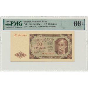 10 złotych 1948 - AY - PMG 66 EPQ