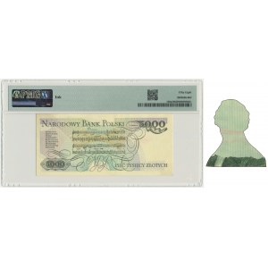 5.000 złotych 1982 - AR - DESTRUKT - bez głównego rysunku - PMG 58