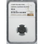Polish Kingdom, 1 pfennig 1918 - NGC MS66