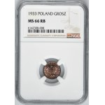1 grosz 1933 - NGC MS66 RB