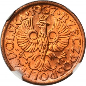 1 grosz 1937 - NGC MS66 RD