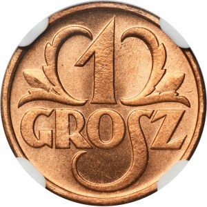 1 grosz 1939 - NGC MS66 RD