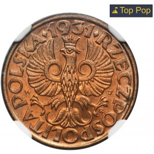 1 grosz 1931 - NGC MS67 RD