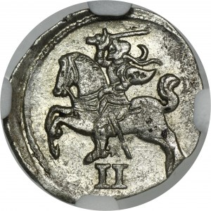 Sigismund II August, 2 Denarius Vilnius 1567 - NGC MS62