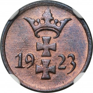 Free City of Danzig, 1 Pfennig 1923 - NGC MS65 RB