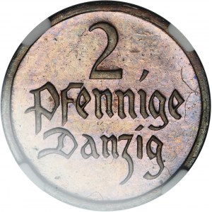 Free City of Danzig, 2 pfennige 1923 - NGC PF64 RB - PROOF