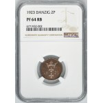 Free City of Danzig, 2 pfennige 1923 - NGC PF64 RB - PROOF