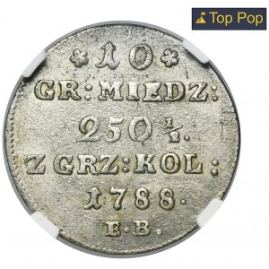Poniatowski, 10 Groschen Warsaw 1788 EB - NGC MS62