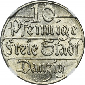 Free City of Danzig, 10 pfennige 1923 - NGC MS64