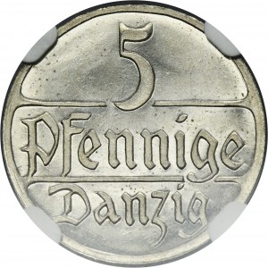 Free City of Danzig, 5 pfennige 1923 - NGC PF64 - PROOF