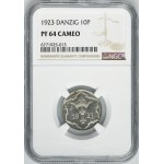 Free City of Danzig, 10 pfennige 1923 - NGC PF64 CAMEO - PROOF
