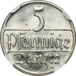 Free City of Danzig, 5 pfennige 1923 - NGC MS65