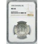Free City of Danzig, 5 gulden 1935 - NGC MS66