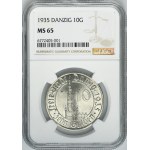 Free City of Danzig, 10 gulden 1935 Town Hall - NGC MS65