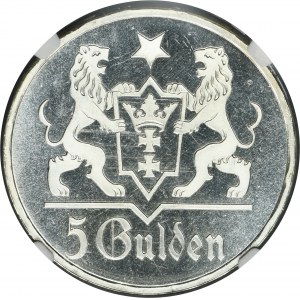 Free City of Danzig, 5 gulden 1923 - NGC PF64 CAMEO - PROOF
