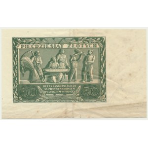 50 złotych 1936 - AY - awers bez głównego druku -