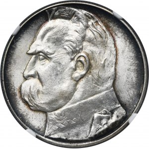 Piłsudski, 10 złotych 1939 - NGC MS64