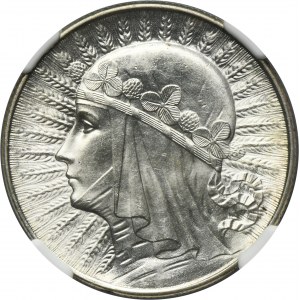 Głowa Kobiety, 5 złotych Warszawa 1934 - NGC MS64