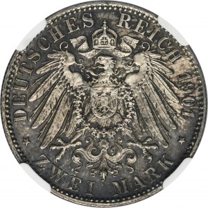 Germany, Kingdom of Prussia, Wilhelm II, 2 Mark Berlin 1901 - NGC MS65