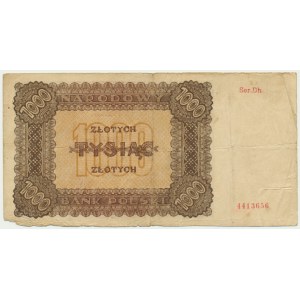 1.000 złotych 1945 - Dh - rzadka seria zastępcza