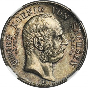 Germany, Saxony, Georg I, 2 Posthumous Mark Muldenhütten 1904 E - NGC MS65
