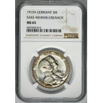 Germany, Saxe-Weimar-Eisenach, Wilhelm Ernst, 3 Mark Berlin 1915 A - NGC MS65
