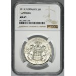 Germany, City of Hamburg, 3 Mark 1913 J - NGC MS63