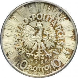 Piłsudski, 10 złotych 1938 - PCGS MS63