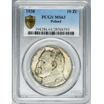 Piłsudski, 10 złotych 1938 - PCGS MS63