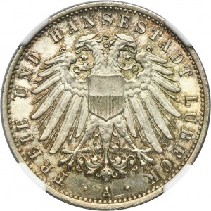 Germany, City of Lübeck, 2 Mark Berlin 1906 A - NGC MS66 - RARE