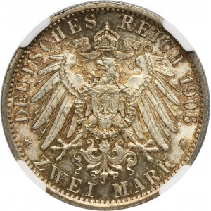 Germany, City of Lübeck, 2 Mark Berlin 1906 A - NGC MS66 - RARE