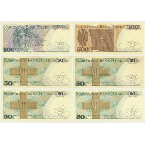 Set, 50-500 gold 1975-79 (6 pieces) - including rarer series