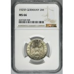 Germany, Weimar Republic, 2 Mark Stuttgart 1925 F - NGC MS66