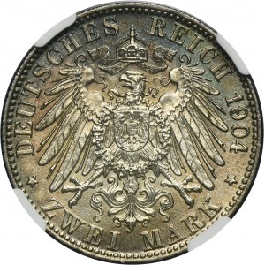 Germany, City of Hamburg, 2 Mark 1904 J - NGC MS64