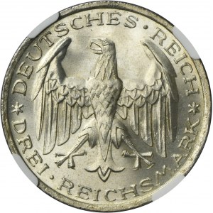 Germany, Weimar Republic, 3 Mark Berlin 1927 A - NGC MS67