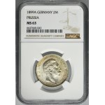 Germany, Kingdom of Prussia, Wilhelm II, 2 Mark Berlin 1899 A - NGC MS63