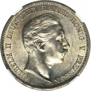 Germany, Prussia Kingdom, Wilhelm II, 5 Mark Berlin 1907 A - NGC MS61