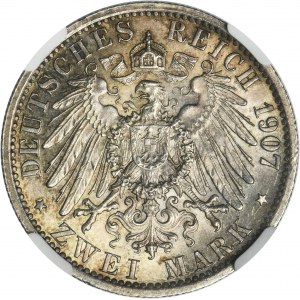 Germany, Kingdom of Prussia, Wilhelm II, 2 Mark Berlin 1907 A - NGC MS63 - NGC MS63
