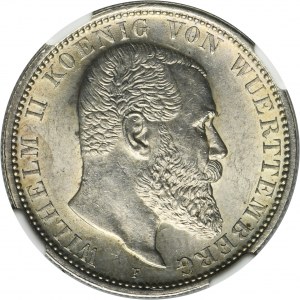 Germany, Kingdom of Württemberg, Wilhelm II, 2 Mark Stuttgart 1914 F - NGC MS62