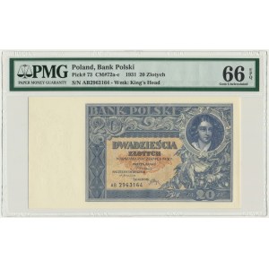 20 złotych 1931 - AB. - PMG 66 EPQ